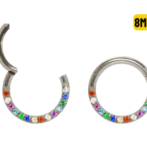 SEGMENTO CLICKER TITÂNIO FRONTAL MULTI COLORS - 8MM