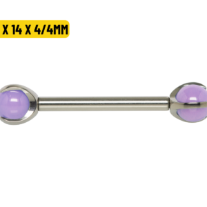 MAMILO TITÂNIO R/I AMETISTA - 1.6 X 14 X 4/4MM