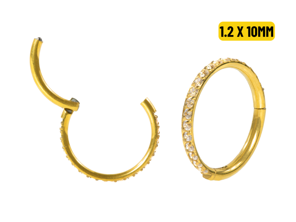 SEGMENTO CLICKER TITÂNIO PVD C/ ZIRCÔNIA - 1.2 X10MM