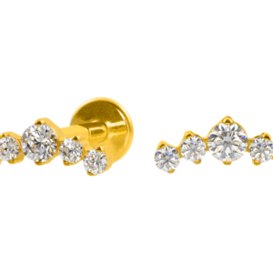 LABRET TITÂNIO PVD R/I CLUSTER 5 PEDRAS MINI