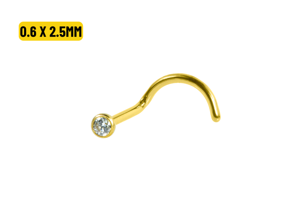 NOSTRIL TITÂNIO PVD GOLD - 0.6 X 2.5MM