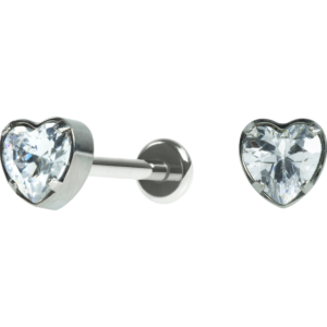 LABRET TITÂNIO R/I CORAÇÃO C/ ZIRCÔNIA