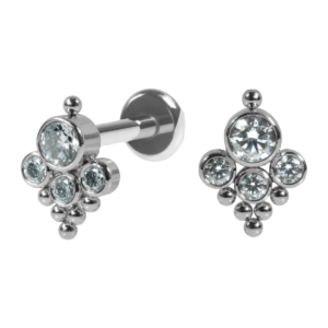 LABRET AÇO R/I INDIANO C/ ZIRCÔNIA