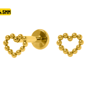 LABRET TITÂNIO R/I CORAÇÃO VAZADO PVD GOLD - 5/4.5MM