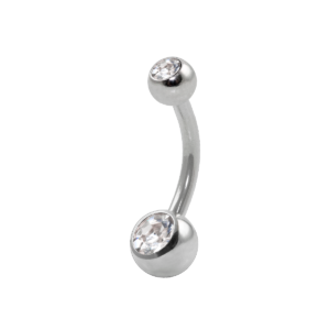 BANANA BELL AÇO C/ STRASS 2 PEDRAS BRANCO - P