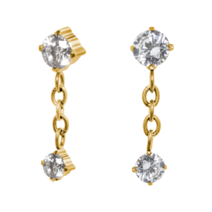 TOPO TITÂNIO PVD 0.9 (1.2MM) - 2 ZIRCÔNIAS C/ CORRENTE