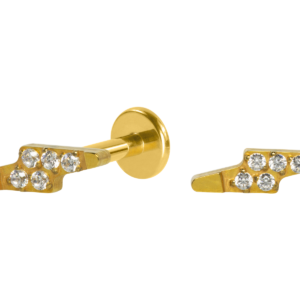 LABRET AÇO R/I RAIO CRAVEJADO MENOR - PVD GOLD