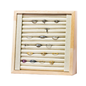 EXPOSITOR MADEIRA QUADRADO 15X15CM - BEGE