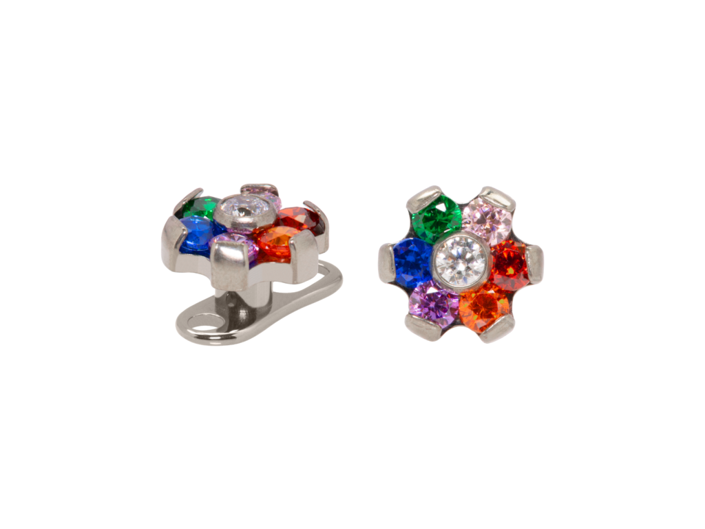 MICRODERMAL TITÂNIO FLOR C/ ZIRCÔNIA COLORIDA - 5MM