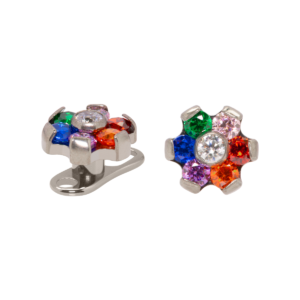 MICRODERMAL TITÂNIO FLOR C/ ZIRCÔNIA COLORIDA - 5MM