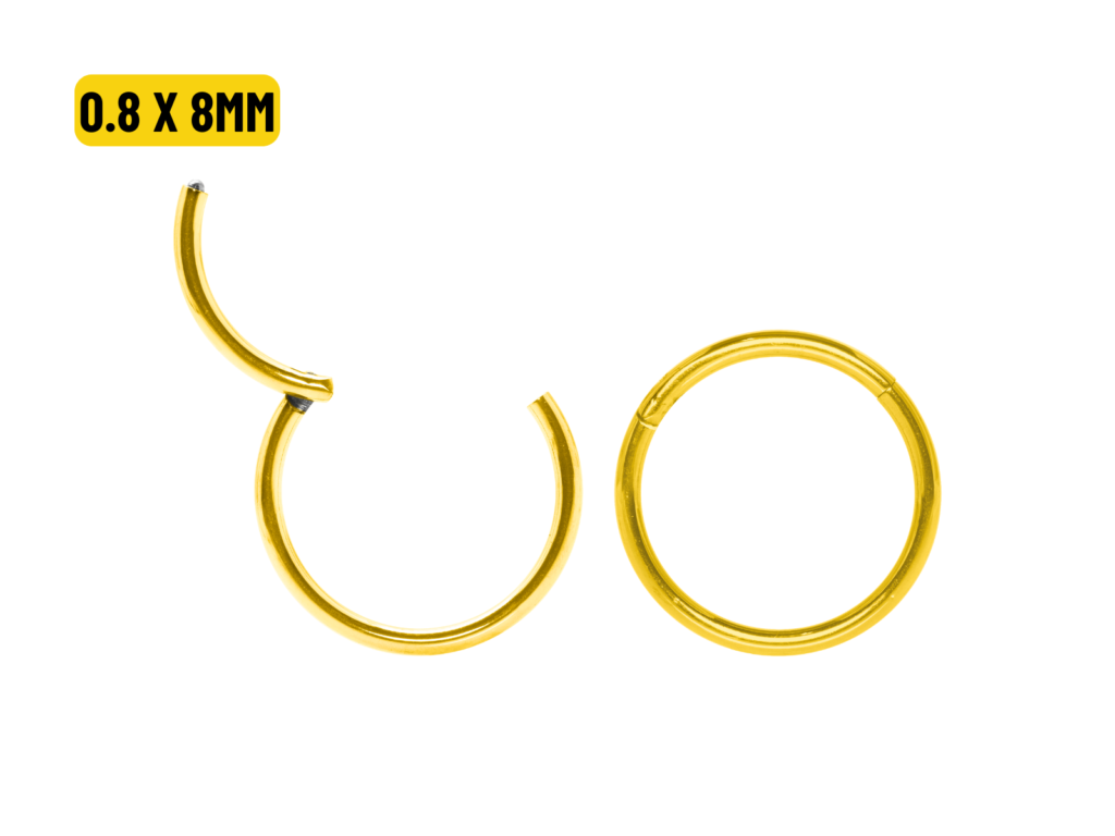 SEGMENTO CLICKER AÇO PVD GOLD - 0.8 X 8MM