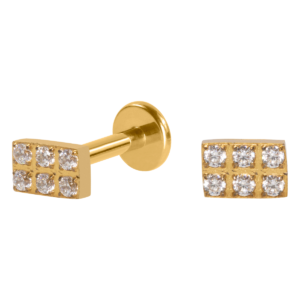 LABRET TITÂNIO PVD R/I CUBICO C/ ZIRCÔNIA