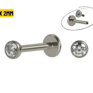 LABRET TITÂNIO R/I CRAVAÇÃO INGLESA - 8 X 2MM