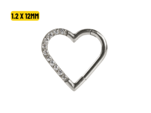 HEART TITÂNIO CLICKER CRAVEJADO 1.2 X 12MM – LADO DIREITO
