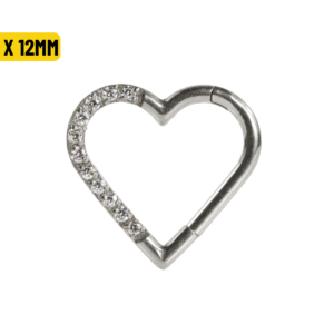 HEART TITÂNIO CLICKER CRAVEJADO 1.2 X 12MM - LADO DIREITO