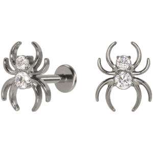 LABRET TITÂNIO R/I ARANHA C/ PEDRA