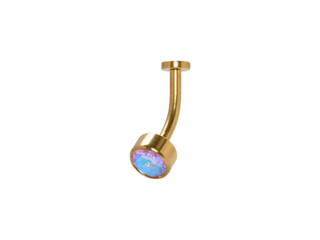 FLOATING NAVEL AÇO PVD GOLD R/I C/ ZIRCÔNIA - BOREAL