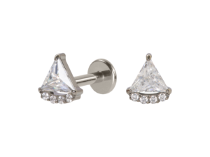 LABRET TITÂNIO R/I TRIÂNGULO C/ ZIRCÔNIA