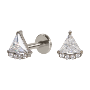 LABRET TITÂNIO R/I TRIÂNGULO C/ ZIRCÔNIA