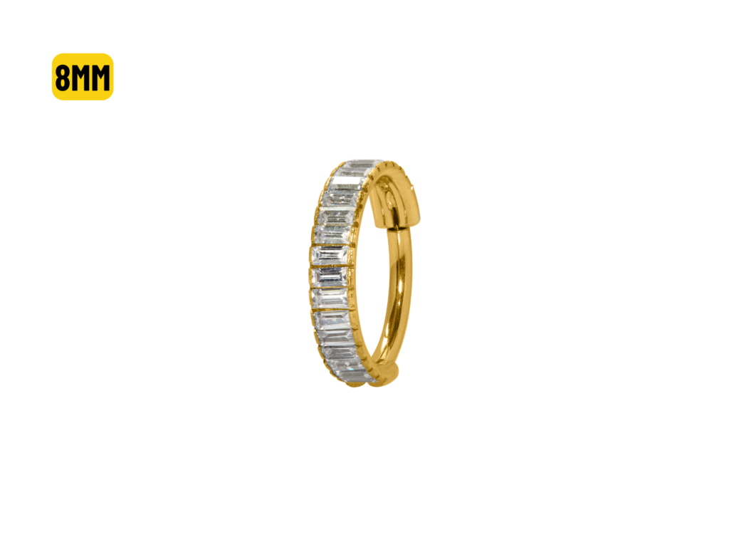 SEGMENTO CLICKER AÇO PVD GOLD C/ ZIRCÔNIA - 8MM