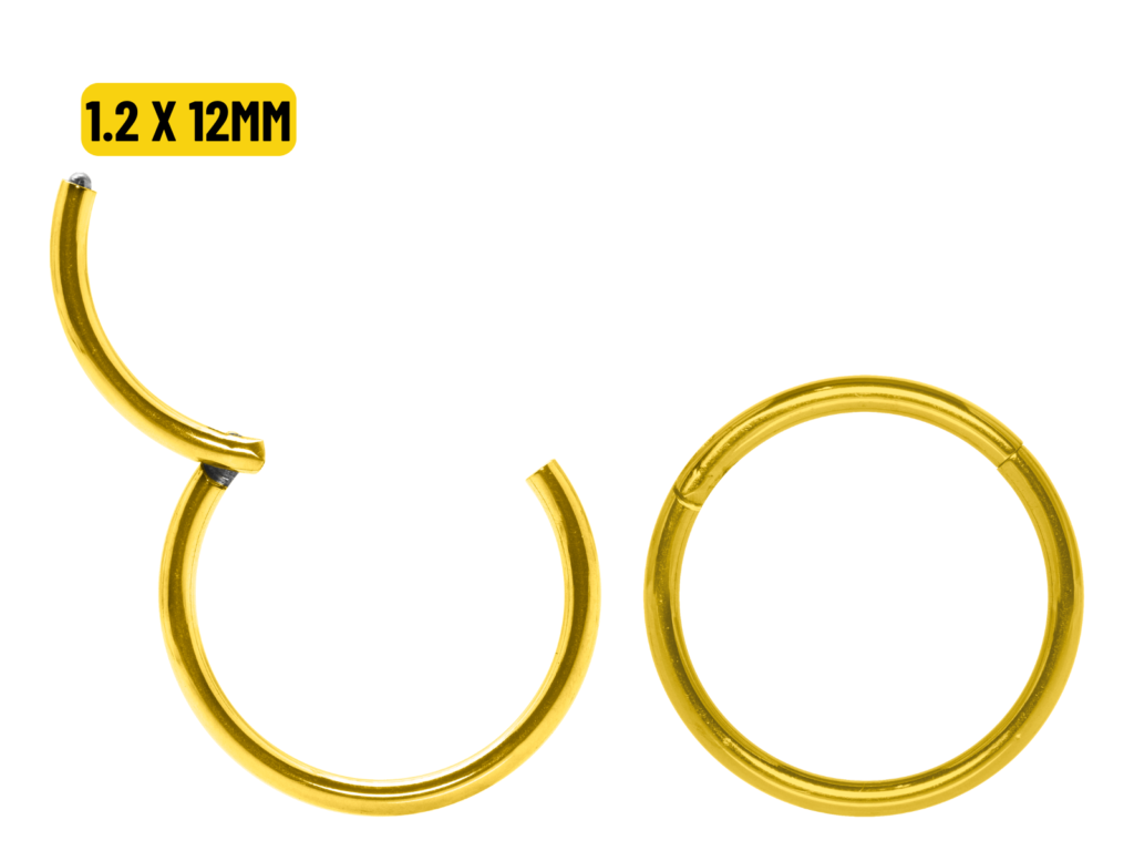 SEGMENTO CLICKER TITÂNIO PVD GOLD - 1.2 X 12MM