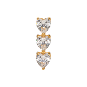 TOPO TITÂNIO PVD 0.9 (1.2MM) - CLUSTER 3 CORAÇÕES