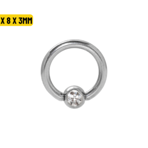 CAPTIVE AÇO C/ STRASS -1.2 X 8 X 3MM