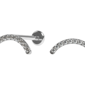 LABRET AÇO R/I CLUSTER CURVADO C/ ZIRCÔNIA