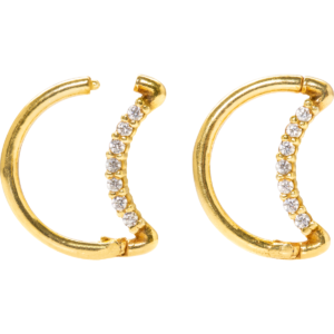 LUA PRATA CLICKER CRAVEJADA ART10 - BANHADO A OURO