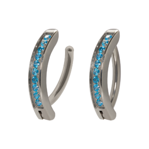 UMBIGO ARGOLA CLICKER TIT 1 FILEIRA AZUL - 1.6 X 10MM