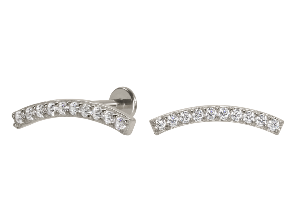 LABRET AÇO R/I CLUSTER C/ ZIRCÔNIA