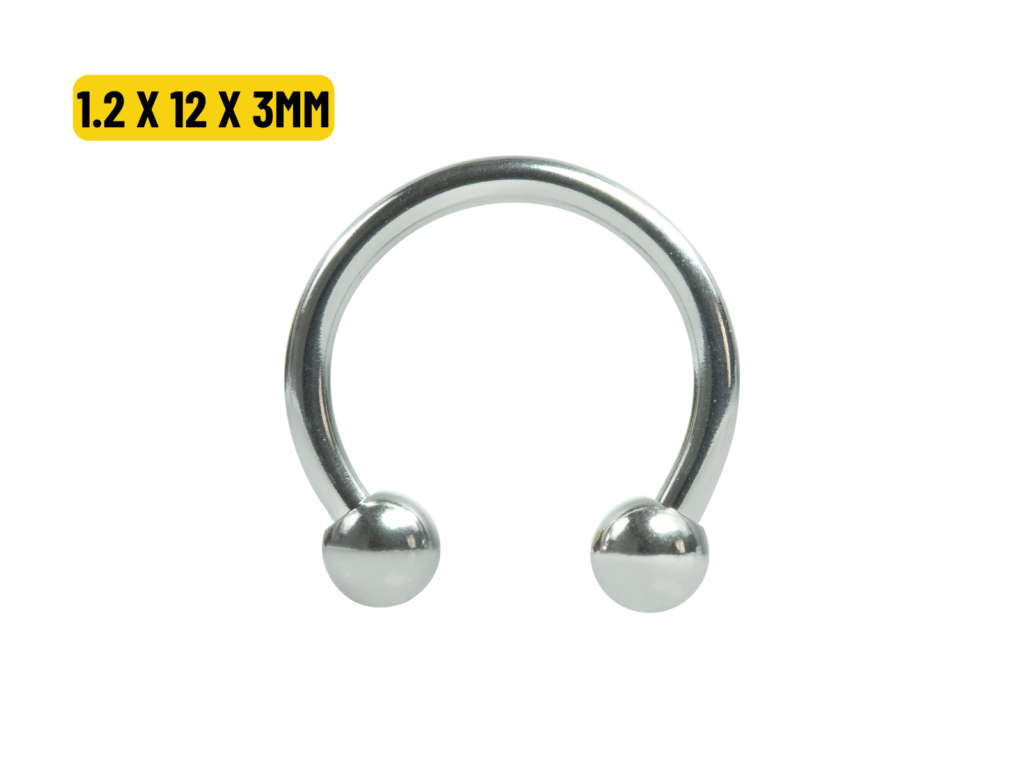 FERRADURA TITÂNIO R/INTERNA - 1.2 X 12 X 3MM