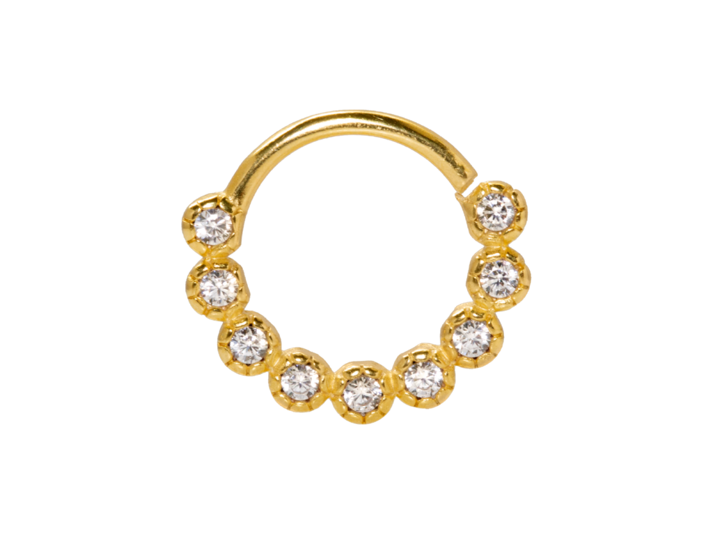 ARGOLA C/ PEDRAS - P162 BANHADO A OURO