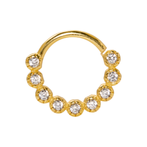 ARGOLA C/ PEDRAS - P162 BANHADO A OURO