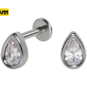 LABRET TITÂNIO R/I GOTA C/ PEDRA CRAV. INGLESA 6/4MM
