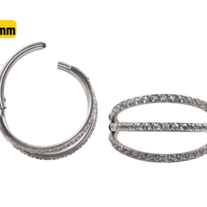 SEGMENTO CLICKER AÇO 3 FILEIRAS C/ ZIRCÔNIA - 12MM