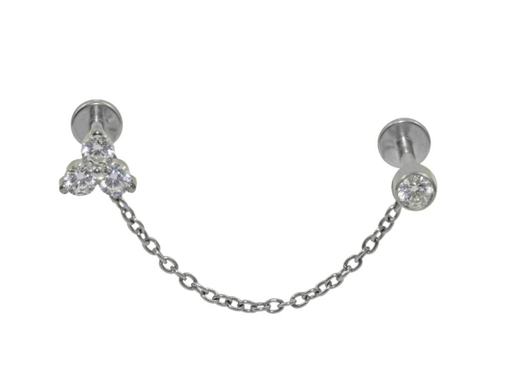 LABRET TITÂNIO R/INTERNA CORRENTINHA TRINITY