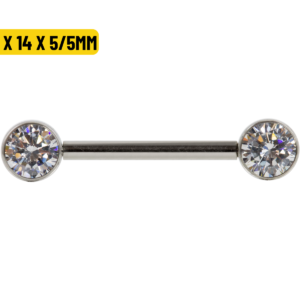 MAMILO TITÂNIO R/I FLAT C/ ZIRCÔNIA- 1.6 X 14 X 5/5MM