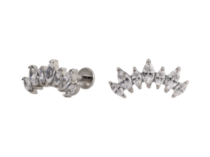 LABRET TITÂNIO R/I CLUSTER 7 PEDRAS