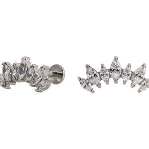 LABRET TITÂNIO R/I CLUSTER 7 PEDRAS