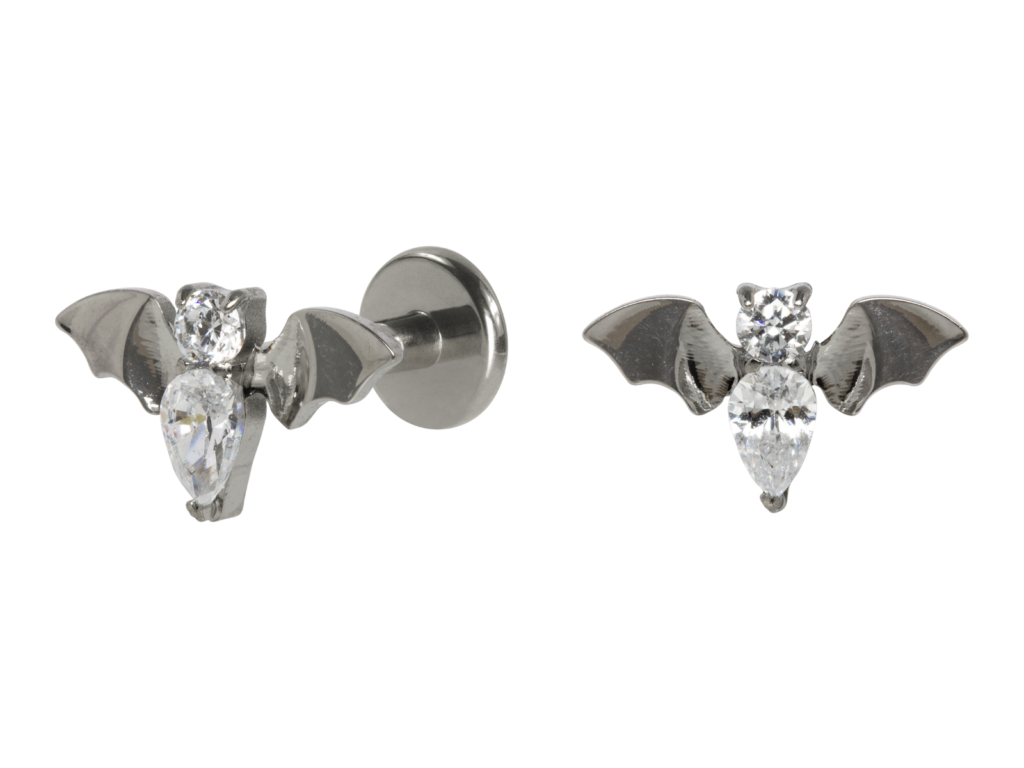 LABRET TITÂNIO R/I MORCEGO MOD2