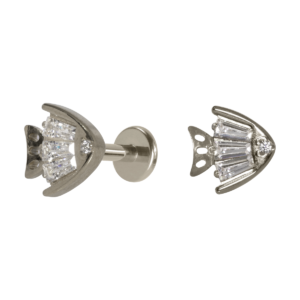 LABRET TITÂNIO R/I PEIXE C/ ZIRCÔNIA