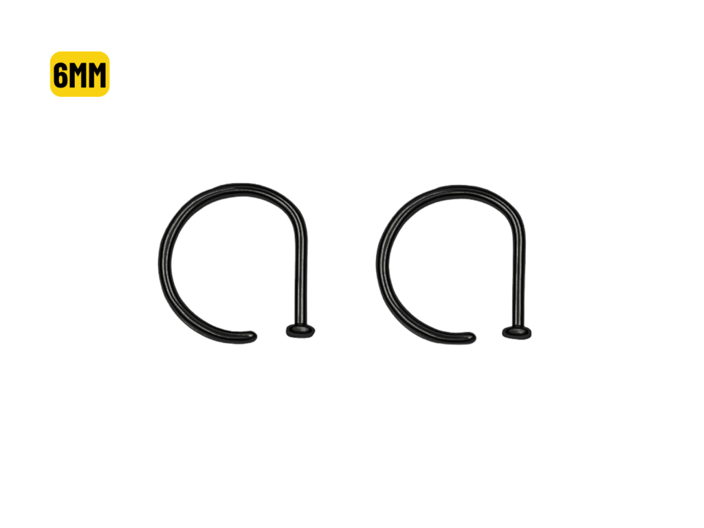 NOSTRIL ARGOLA TITÂNIO OPEN D PVD BLACK - 0.8 X 6MM