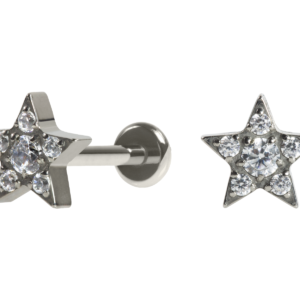 LABRET TITÂNIO R/I ESTRELA C/ ZIRCÔNIA
