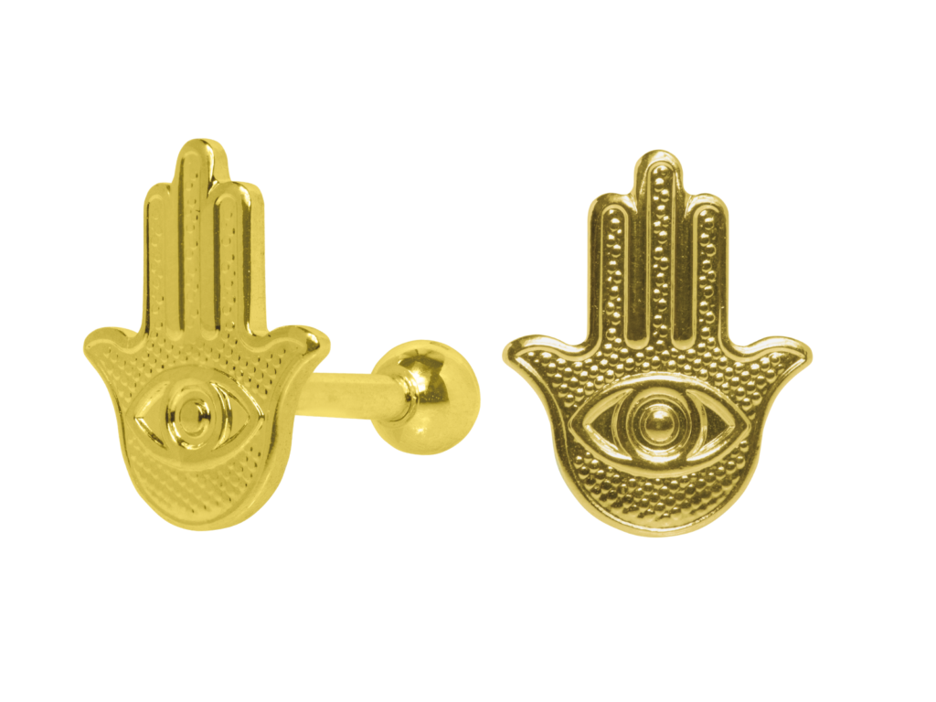 MICRO RETO MÃO DE HAMSÁ - BANHADO A OURO