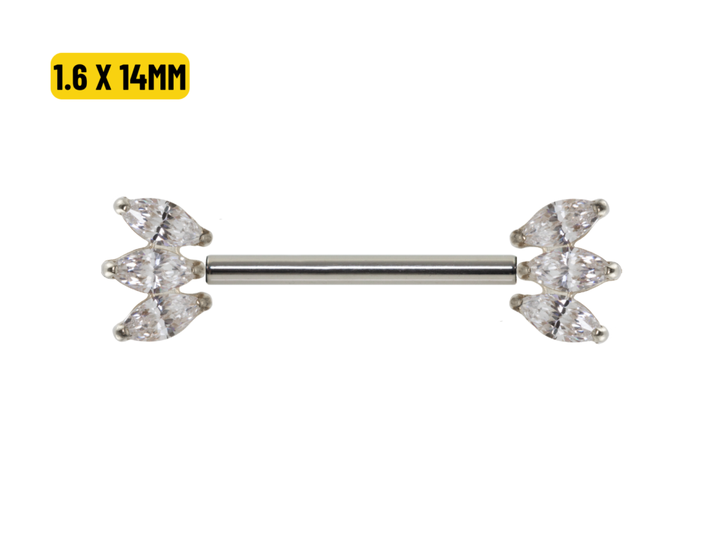 MAMILO TITÂNIO PUSH PIN C/ ZIRCÔNIA - 1.6 X 14MM