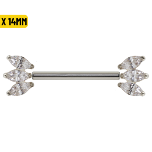 MAMILO TITÂNIO PUSH PIN C/ ZIRCÔNIA - 1.6 X 14MM