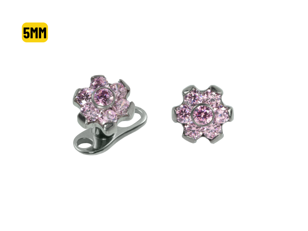 MICRODERMAL TITÂNIO FLOR C/ ZIRCÔNIA ROSA - 5MM