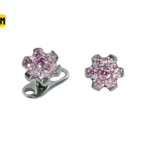 MICRODERMAL TITÂNIO FLOR C/ ZIRCÔNIA ROSA - 5MM
