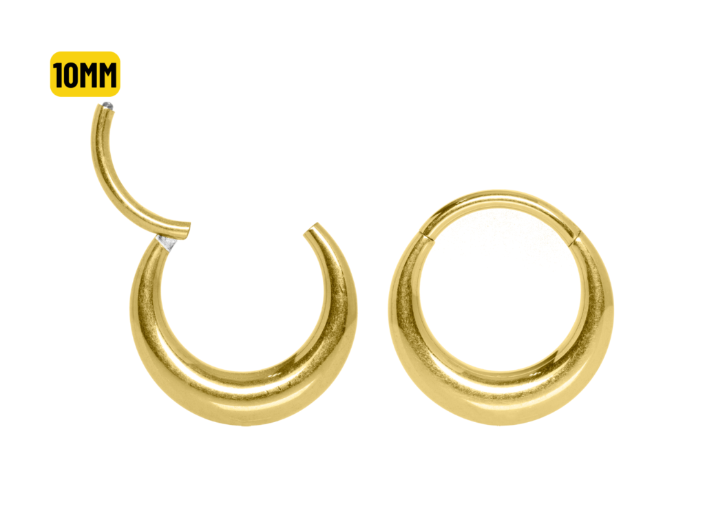 SEGMENTO CLICKER TITÂNIO PVD GOLD OVAL - 10MM